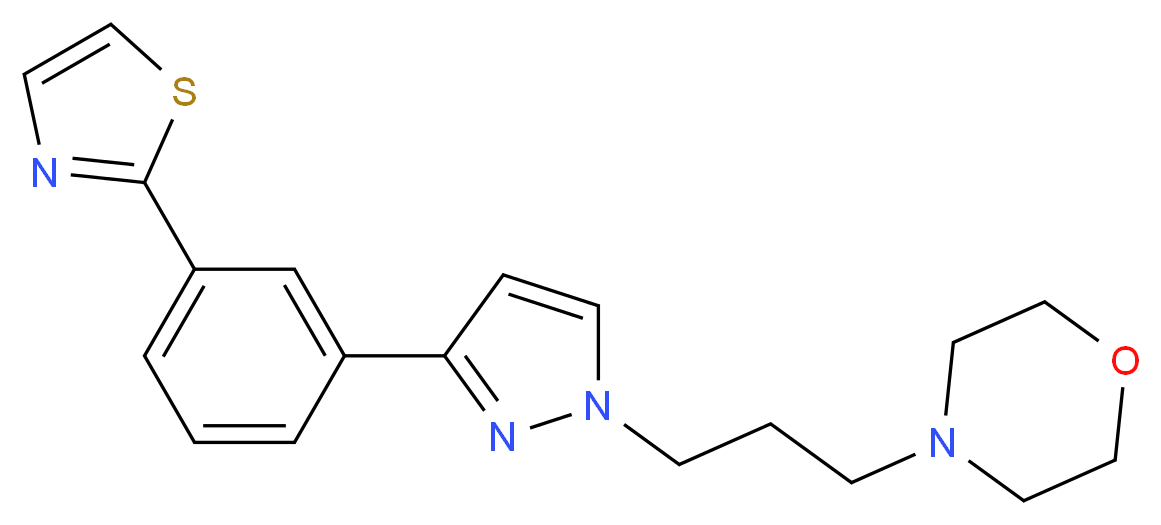 4-(3-{3-[3-(1,3-thiazol-2-yl)phenyl]-1H-pyrazol-1-yl}propyl)morpholine_Molecular_structure_CAS_)