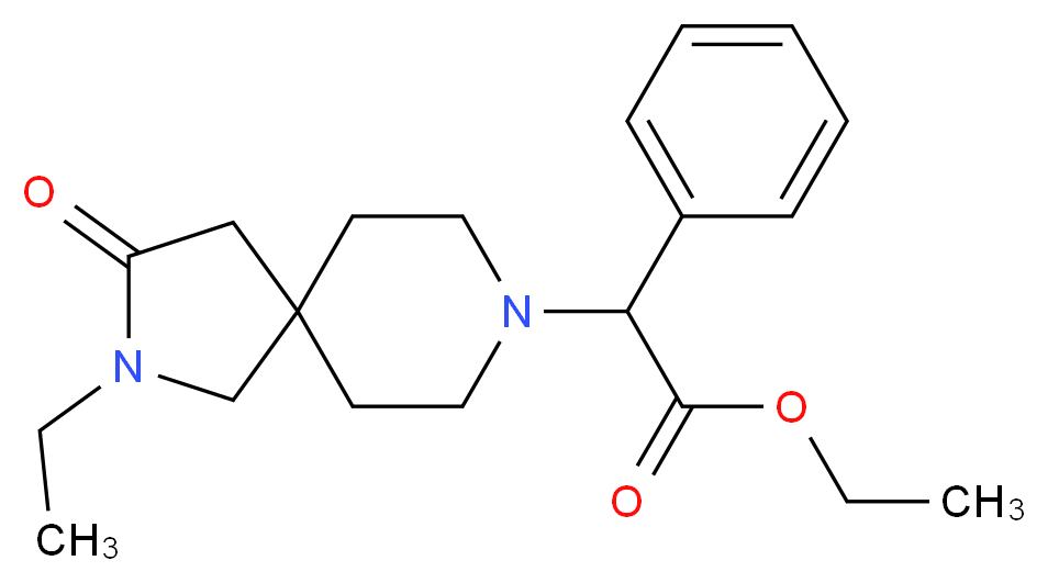 ethyl (2-ethyl-3-oxo-2,8-diazaspiro[4.5]dec-8-yl)(phenyl)acetate_Molecular_structure_CAS_)