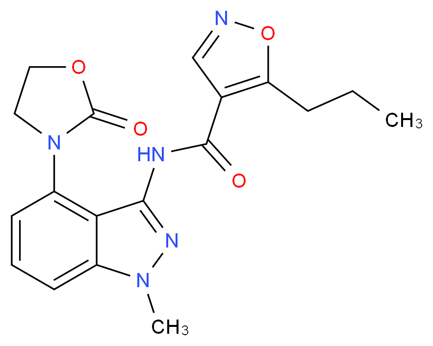 N-[1-methyl-4-(2-oxo-1,3-oxazolidin-3-yl)-1H-indazol-3-yl]-5-propylisoxazole-4-carboxamide_Molecular_structure_CAS_)