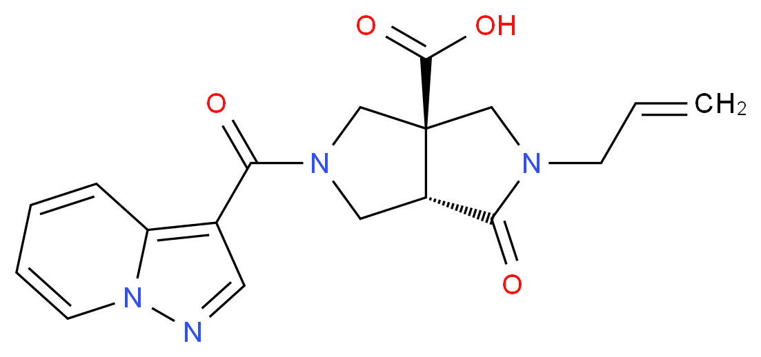 (3aR*,6aS*)-2-allyl-1-oxo-5-(pyrazolo[1,5-a]pyridin-3-ylcarbonyl)hexahydropyrrolo[3,4-c]pyrrole-3a(1H)-carboxylic acid_Molecular_structure_CAS_)