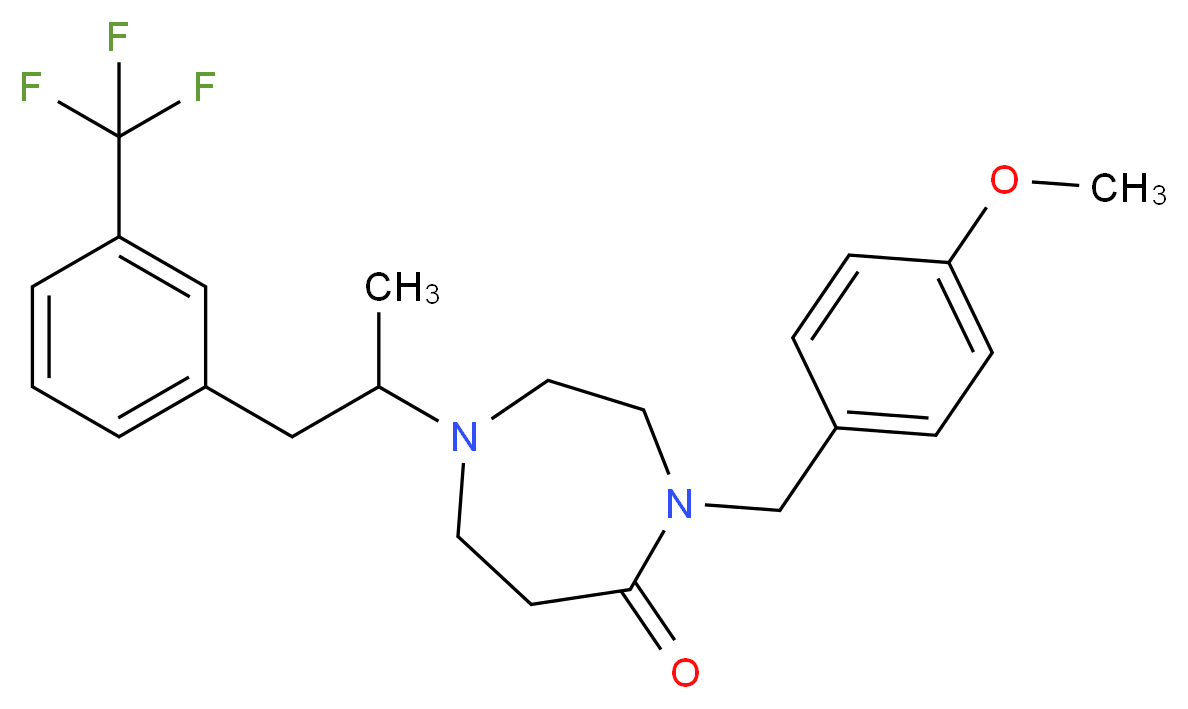 4-(4-methoxybenzyl)-1-{1-methyl-2-[3-(trifluoromethyl)phenyl]ethyl}-1,4-diazepan-5-one_Molecular_structure_CAS_)