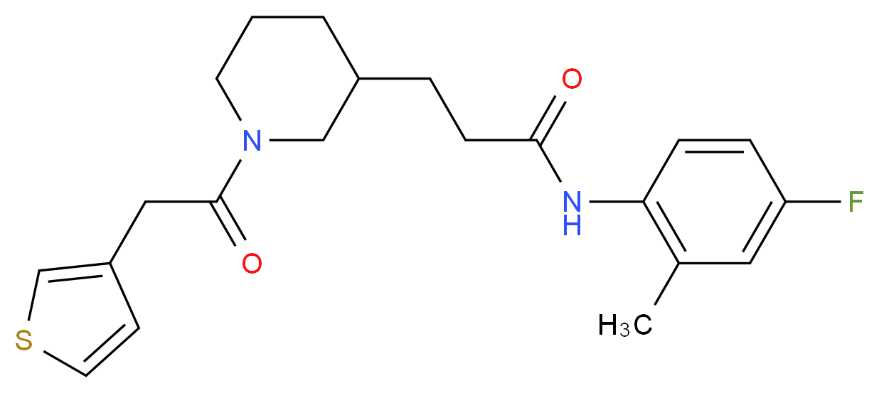 N-(4-fluoro-2-methylphenyl)-3-[1-(3-thienylacetyl)-3-piperidinyl]propanamide_Molecular_structure_CAS_)
