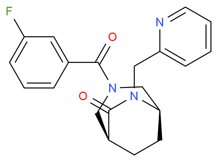 (1S*,5R*)-3-(3-fluorobenzoyl)-6-(2-pyridinylmethyl)-3,6-diazabicyclo[3.2.2]nonan-7-one_Molecular_structure_CAS_)