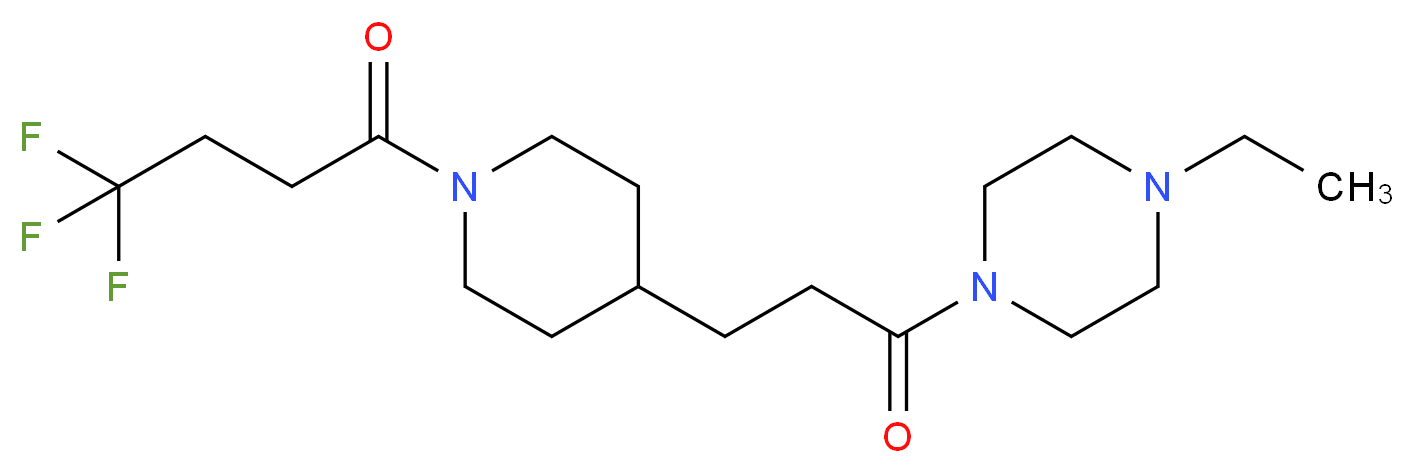 1-ethyl-4-{3-[1-(4,4,4-trifluorobutanoyl)-4-piperidinyl]propanoyl}piperazine_Molecular_structure_CAS_)