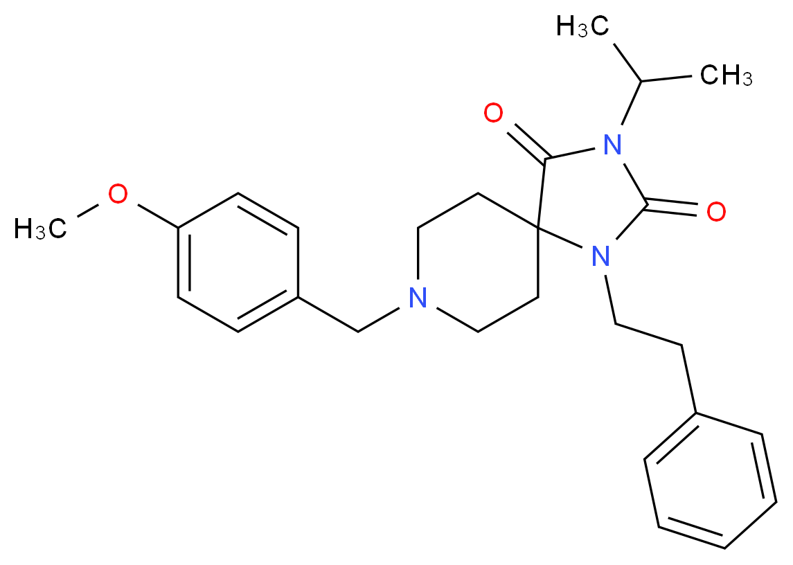 3-isopropyl-8-(4-methoxybenzyl)-1-(2-phenylethyl)-1,3,8-triazaspiro[4.5]decane-2,4-dione_Molecular_structure_CAS_)
