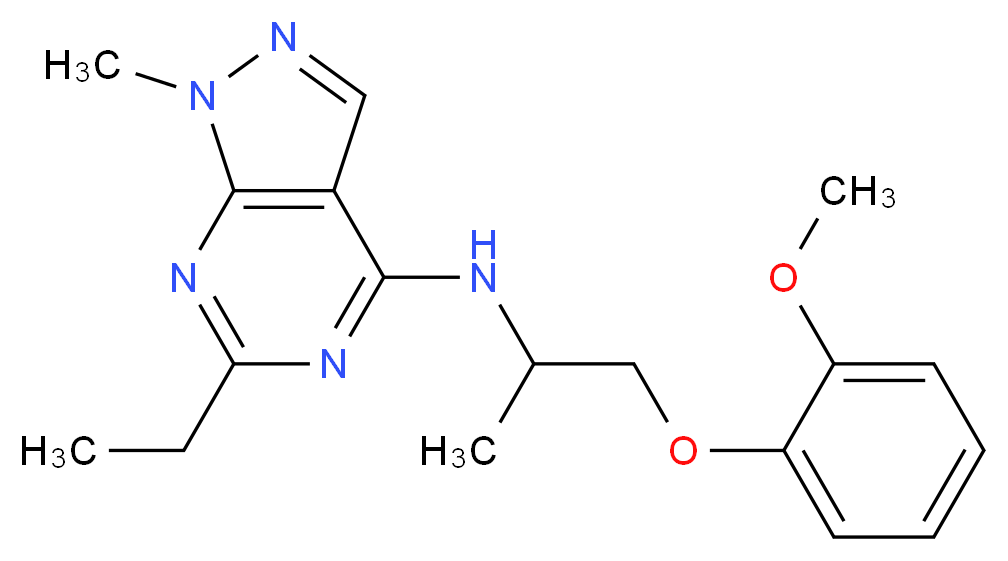 6-ethyl-N-[2-(2-methoxyphenoxy)-1-methylethyl]-1-methyl-1H-pyrazolo[3,4-d]pyrimidin-4-amine_Molecular_structure_CAS_)