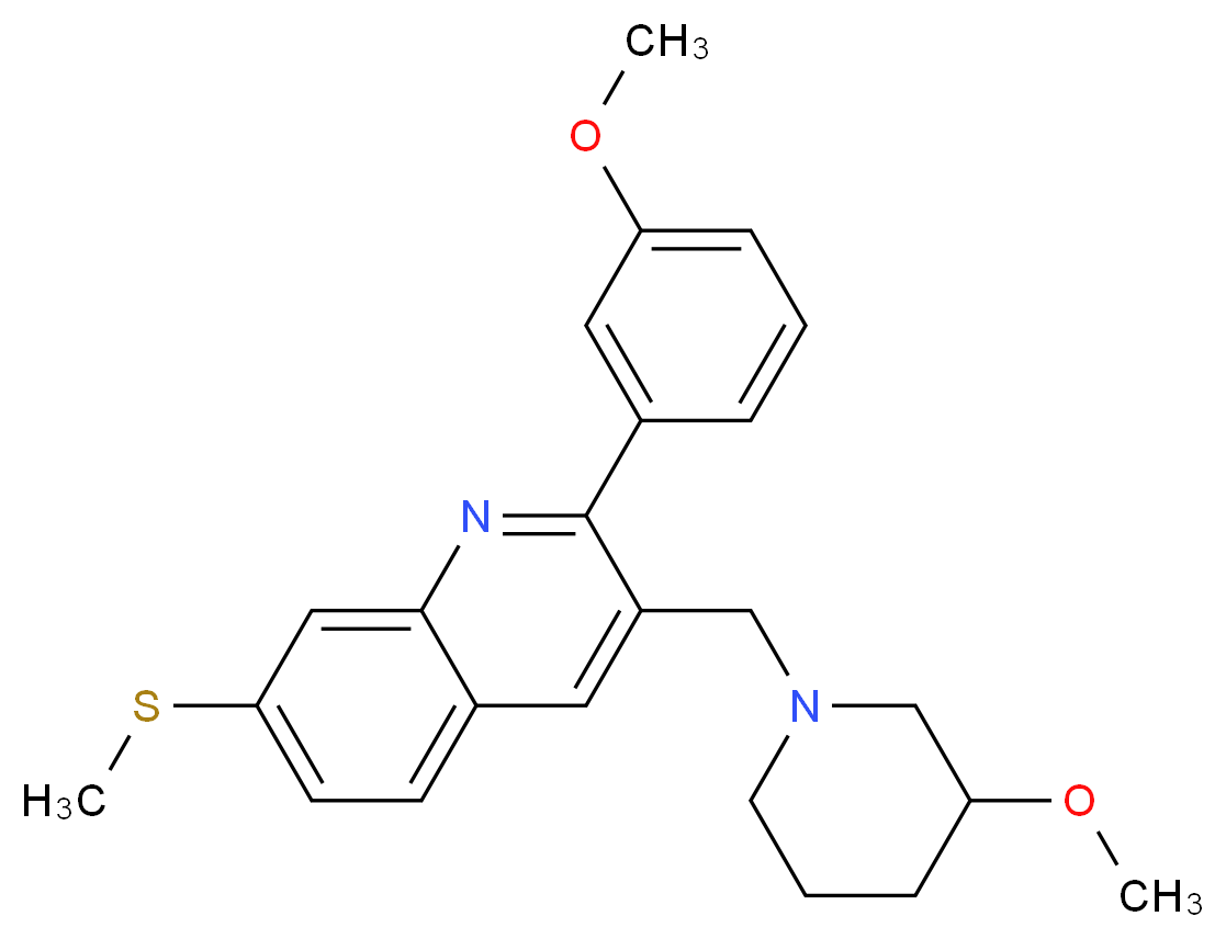 2-(3-methoxyphenyl)-3-[(3-methoxy-1-piperidinyl)methyl]-7-(methylthio)quinoline_Molecular_structure_CAS_)