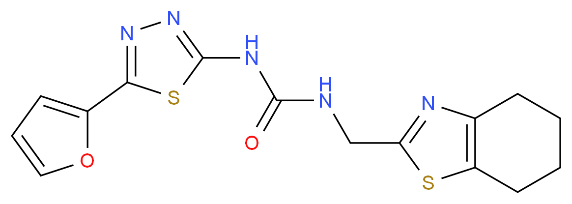 N-[5-(2-furyl)-1,3,4-thiadiazol-2-yl]-N'-(4,5,6,7-tetrahydro-1,3-benzothiazol-2-ylmethyl)urea_Molecular_structure_CAS_)