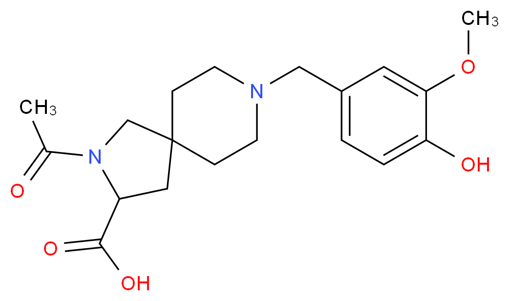 2-acetyl-8-(4-hydroxy-3-methoxybenzyl)-2,8-diazaspiro[4.5]decane-3-carboxylic acid_Molecular_structure_CAS_)