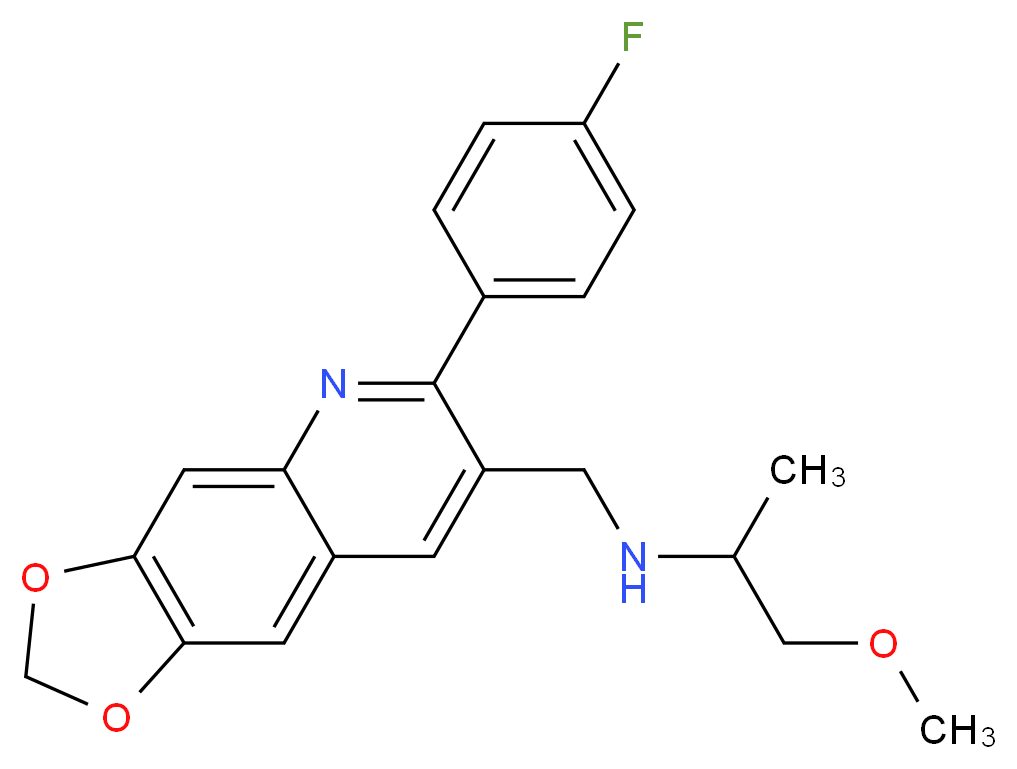 N-{[6-(4-fluorophenyl)[1,3]dioxolo[4,5-g]quinolin-7-yl]methyl}-1-methoxy-2-propanamine_Molecular_structure_CAS_)