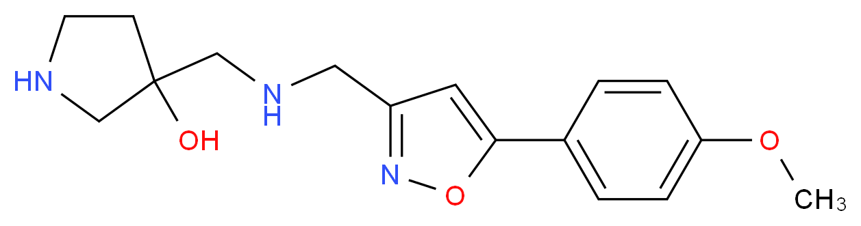 3-[({[5-(4-methoxyphenyl)isoxazol-3-yl]methyl}amino)methyl]pyrrolidin-3-ol_Molecular_structure_CAS_)