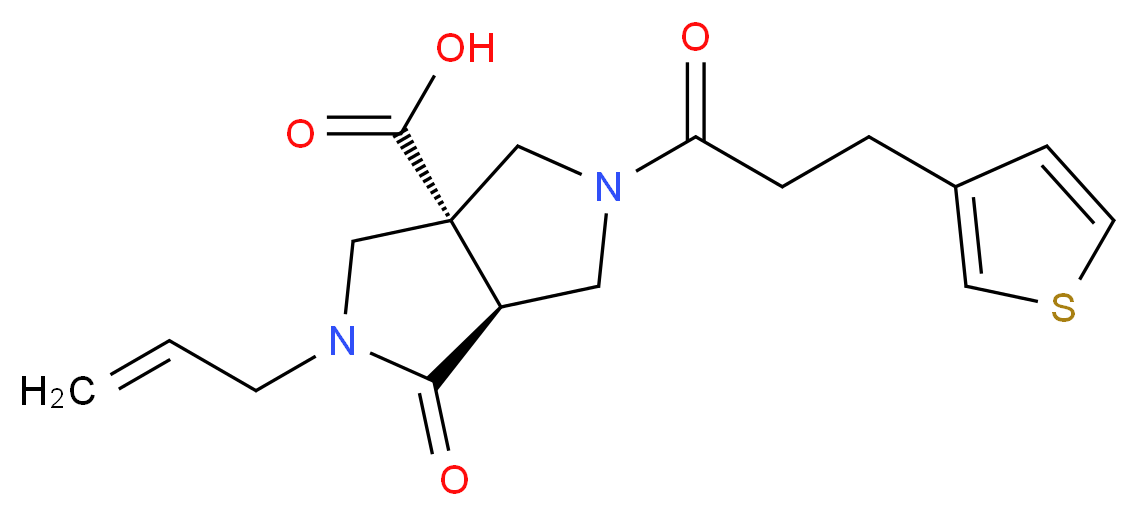 (3aS*,6aS*)-2-allyl-1-oxo-5-[3-(3-thienyl)propanoyl]hexahydropyrrolo[3,4-c]pyrrole-3a(1H)-carboxylic acid_Molecular_structure_CAS_)