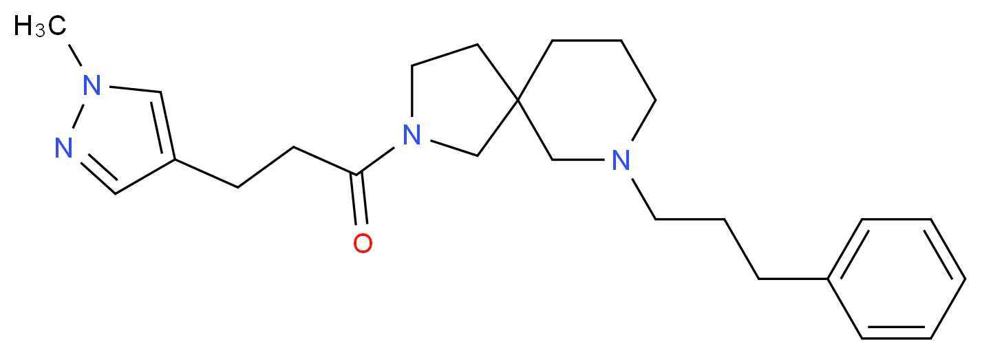 2-[3-(1-methyl-1H-pyrazol-4-yl)propanoyl]-7-(3-phenylpropyl)-2,7-diazaspiro[4.5]decane_Molecular_structure_CAS_)