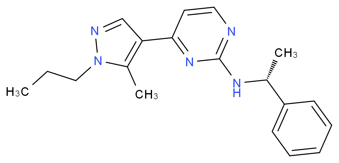 4-(5-methyl-1-propyl-1H-pyrazol-4-yl)-N-[(1R)-1-phenylethyl]pyrimidin-2-amine_Molecular_structure_CAS_)