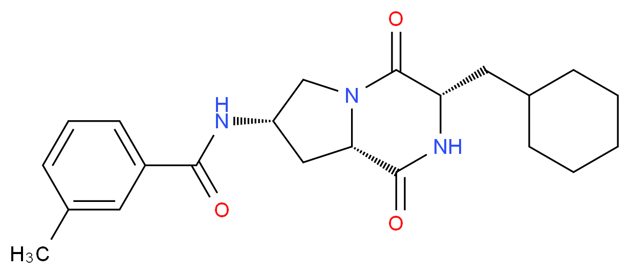 N-[(3S,7S,8aS)-3-(cyclohexylmethyl)-1,4-dioxooctahydropyrrolo[1,2-a]pyrazin-7-yl]-3-methylbenzamide_Molecular_structure_CAS_)