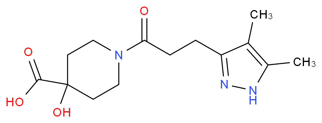 1-[3-(4,5-dimethyl-1H-pyrazol-3-yl)propanoyl]-4-hydroxypiperidine-4-carboxylic acid_Molecular_structure_CAS_)