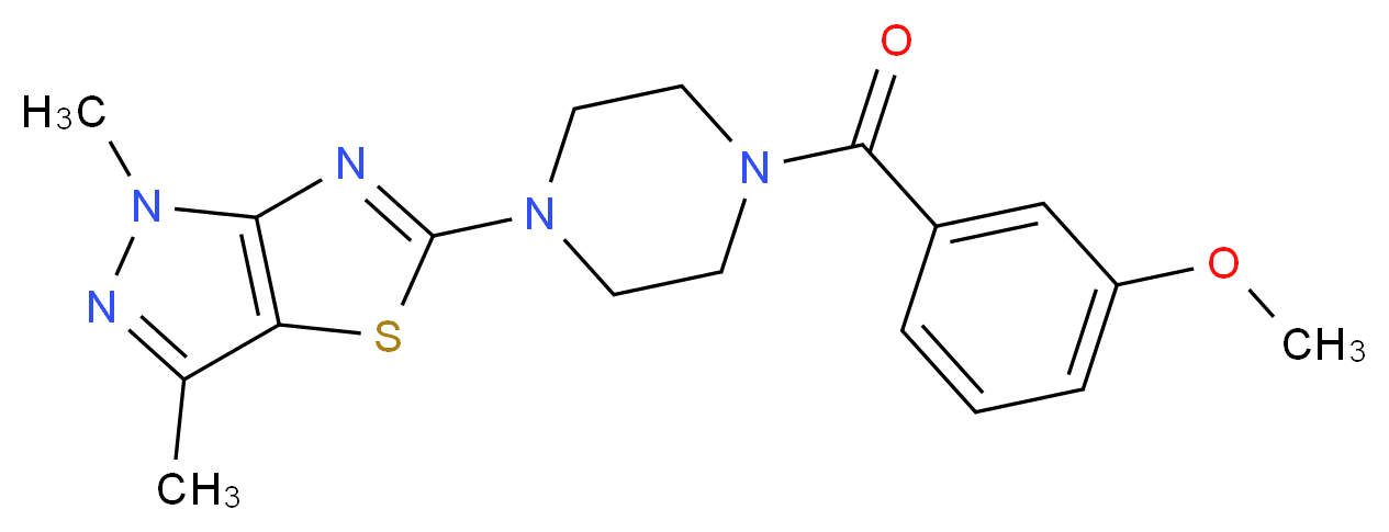 5-[4-(3-methoxybenzoyl)piperazin-1-yl]-1,3-dimethyl-1H-pyrazolo[3,4-d][1,3]thiazole_Molecular_structure_CAS_)