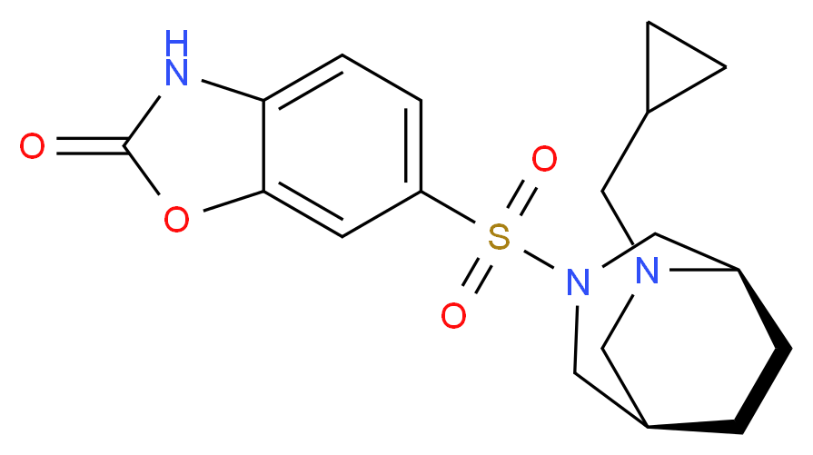 6-{[(1R*,5R*)-6-(cyclopropylmethyl)-3,6-diazabicyclo[3.2.2]non-3-yl]sulfonyl}-1,3-benzoxazol-2(3H)-one_Molecular_structure_CAS_)
