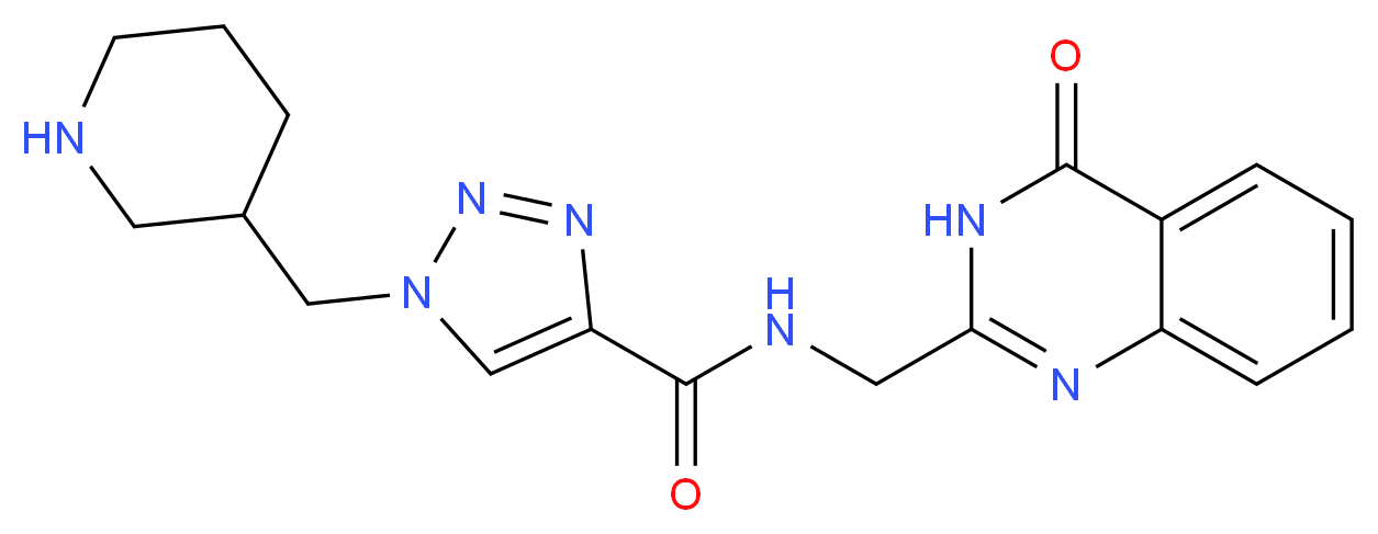 N-[(4-oxo-3,4-dihydroquinazolin-2-yl)methyl]-1-(piperidin-3-ylmethyl)-1H-1,2,3-triazole-4-carboxamide_Molecular_structure_CAS_)