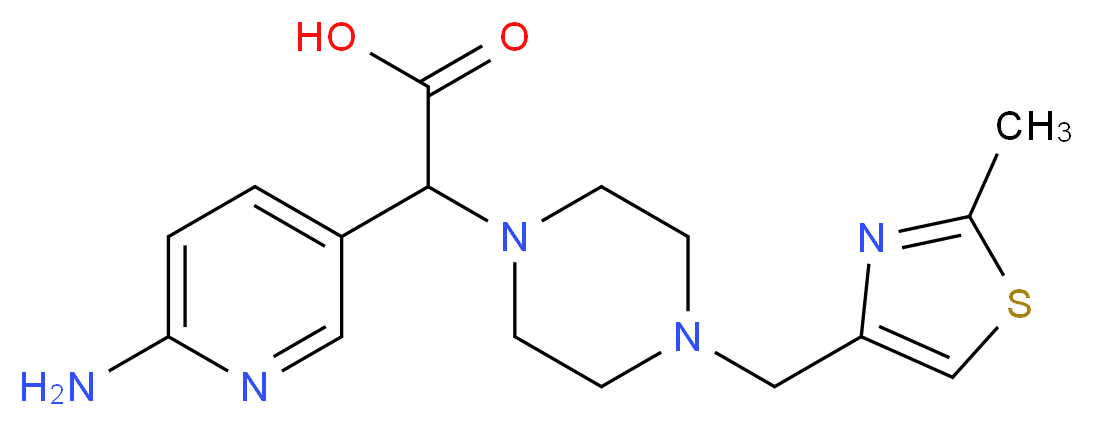 (6-aminopyridin-3-yl){4-[(2-methyl-1,3-thiazol-4-yl)methyl]piperazin-1-yl}acetic acid_Molecular_structure_CAS_)