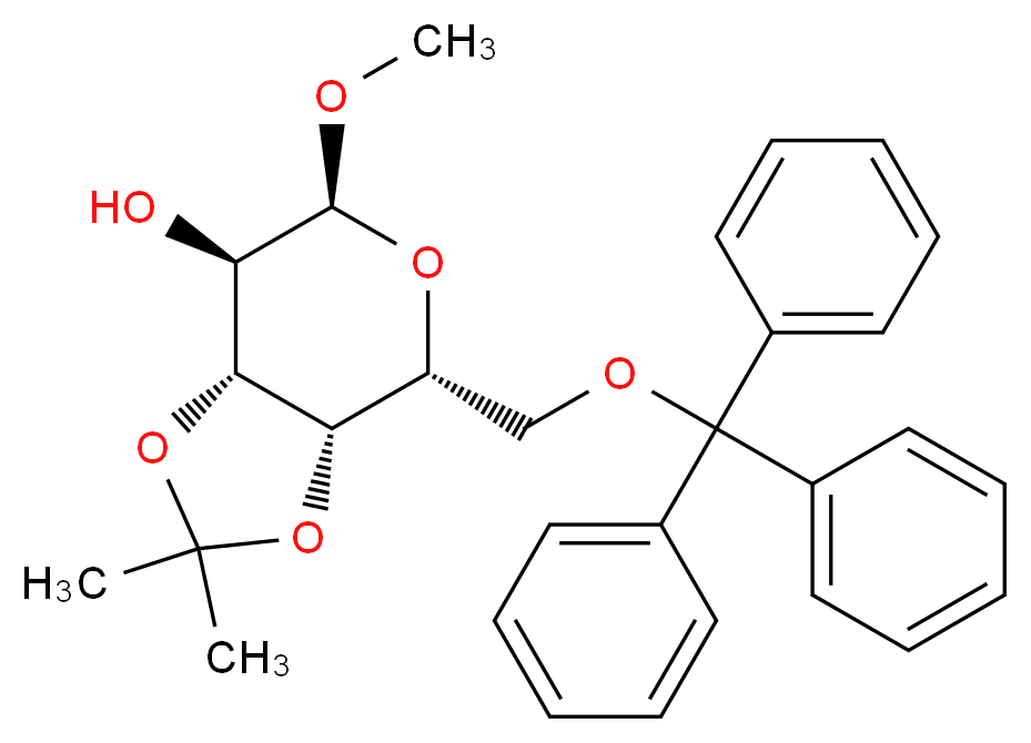 Methyl 3,4-O-Isopropylidene-6-O-trityl-α-D-galactopyranoside_Molecular_structure_CAS_53685-07-7)