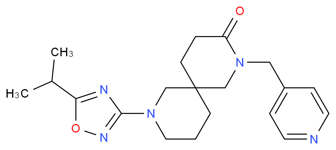8-(5-isopropyl-1,2,4-oxadiazol-3-yl)-2-(4-pyridinylmethyl)-2,8-diazaspiro[5.5]undecan-3-one_Molecular_structure_CAS_)