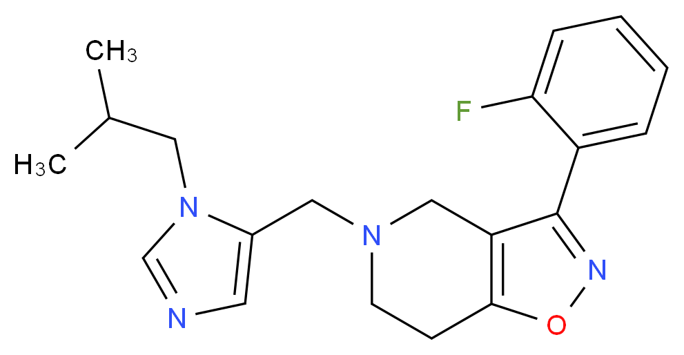 3-(2-fluorophenyl)-5-[(1-isobutyl-1H-imidazol-5-yl)methyl]-4,5,6,7-tetrahydroisoxazolo[4,5-c]pyridine_Molecular_structure_CAS_)