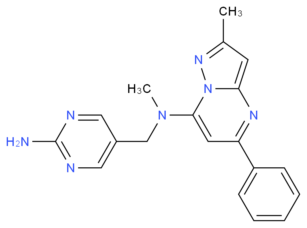 N-[(2-aminopyrimidin-5-yl)methyl]-N,2-dimethyl-5-phenylpyrazolo[1,5-a]pyrimidin-7-amine_Molecular_structure_CAS_)
