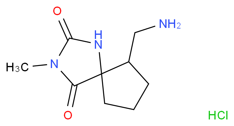6-(aminomethyl)-3-methyl-1,3-diazaspiro[4.4]nonane-2,4-dione hydrochloride_Molecular_structure_CAS_)