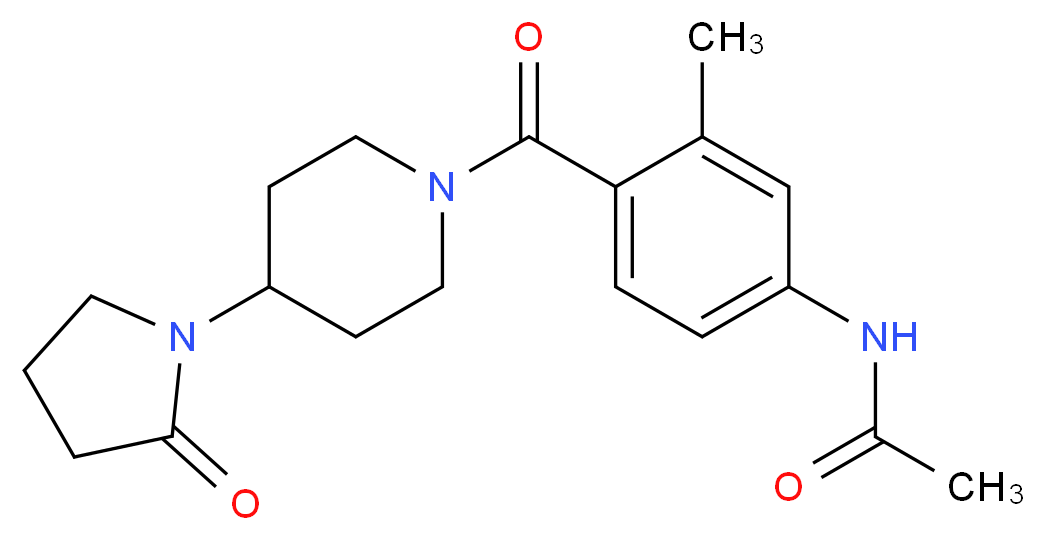 N-(3-methyl-4-{[4-(2-oxopyrrolidin-1-yl)piperidin-1-yl]carbonyl}phenyl)acetamide_Molecular_structure_CAS_)