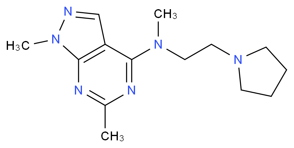 N,1,6-trimethyl-N-[2-(1-pyrrolidinyl)ethyl]-1H-pyrazolo[3,4-d]pyrimidin-4-amine_Molecular_structure_CAS_)