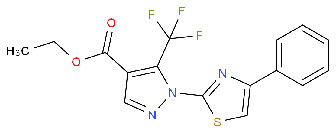 Ethyl 1-(4-phenyl-1,3-thiazol-2-yl)-5-(trifluoromethyl)-1H-pyrazole-4-carboxylate_Molecular_structure_CAS_159885-61-7)
