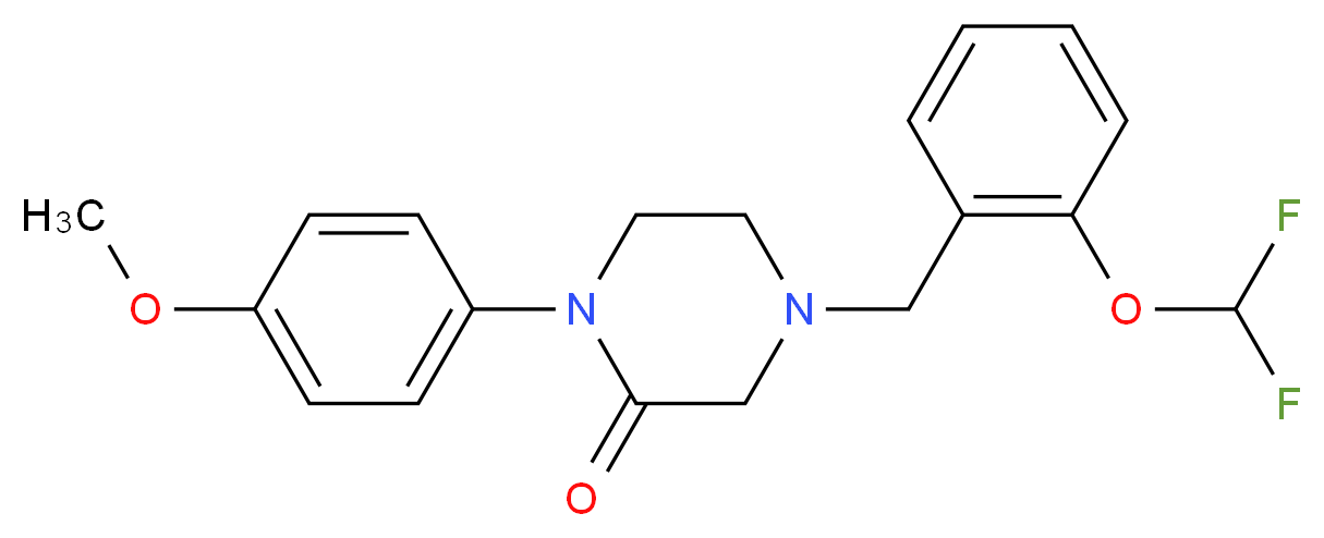 4-[2-(difluoromethoxy)benzyl]-1-(4-methoxyphenyl)-2-piperazinone_Molecular_structure_CAS_)