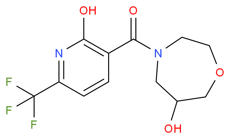 4-{[2-hydroxy-6-(trifluoromethyl)pyridin-3-yl]carbonyl}-1,4-oxazepan-6-ol_Molecular_structure_CAS_)