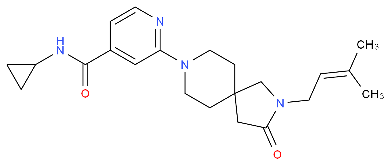 N-cyclopropyl-2-[2-(3-methyl-2-buten-1-yl)-3-oxo-2,8-diazaspiro[4.5]dec-8-yl]isonicotinamide_Molecular_structure_CAS_)