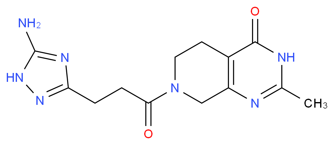7-[3-(5-amino-1H-1,2,4-triazol-3-yl)propanoyl]-2-methyl-5,6,7,8-tetrahydropyrido[3,4-d]pyrimidin-4(3H)-one_Molecular_structure_CAS_)