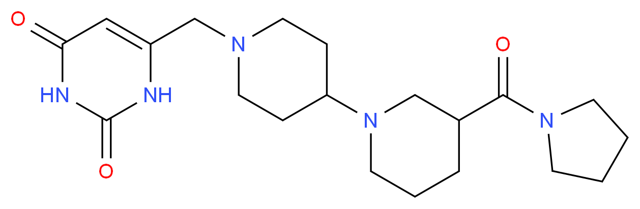 6-{[3-(pyrrolidin-1-ylcarbonyl)-1,4'-bipiperidin-1'-yl]methyl}pyrimidine-2,4(1H,3H)-dione_Molecular_structure_CAS_)