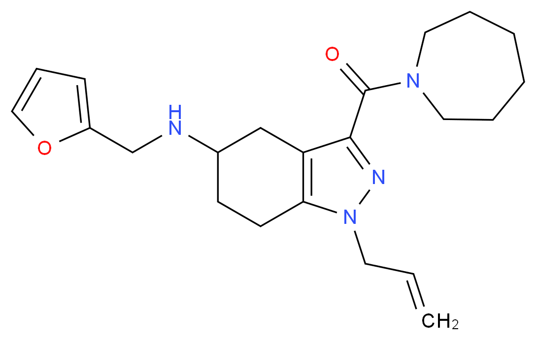 1-allyl-3-(1-azepanylcarbonyl)-N-(2-furylmethyl)-4,5,6,7-tetrahydro-1H-indazol-5-amine_Molecular_structure_CAS_)