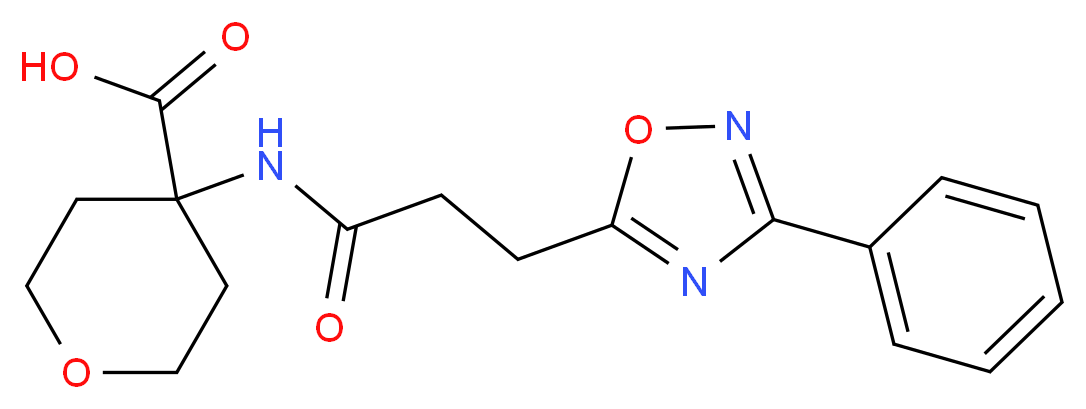 4-{[3-(3-phenyl-1,2,4-oxadiazol-5-yl)propanoyl]amino}tetrahydro-2H-pyran-4-carboxylic acid_Molecular_structure_CAS_)