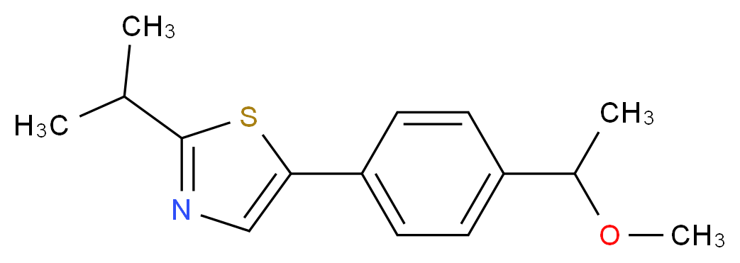 2-isopropyl-5-[4-(1-methoxyethyl)phenyl]-1,3-thiazole_Molecular_structure_CAS_)