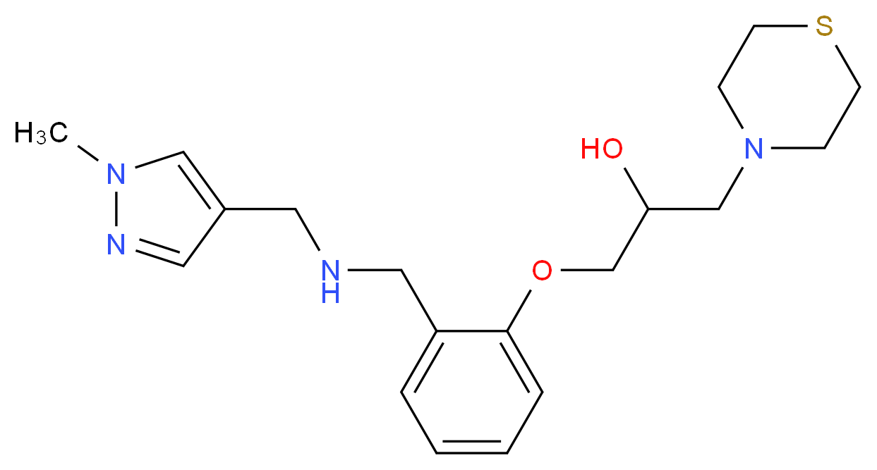 1-[2-({[(1-methyl-1H-pyrazol-4-yl)methyl]amino}methyl)phenoxy]-3-(4-thiomorpholinyl)-2-propanol_Molecular_structure_CAS_)