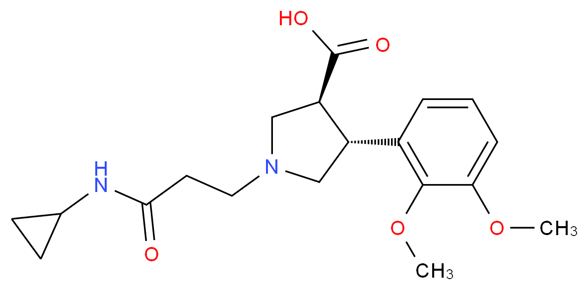 (3S*,4R*)-1-[3-(cyclopropylamino)-3-oxopropyl]-4-(2,3-dimethoxyphenyl)pyrrolidine-3-carboxylic acid_Molecular_structure_CAS_)