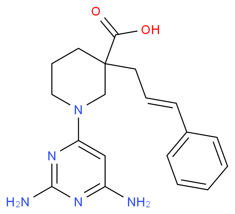 1-(2,6-diaminopyrimidin-4-yl)-3-[(2E)-3-phenylprop-2-en-1-yl]piperidine-3-carboxylic acid_Molecular_structure_CAS_)