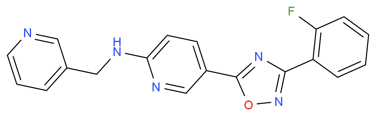 5-[3-(2-fluorophenyl)-1,2,4-oxadiazol-5-yl]-N-(3-pyridinylmethyl)-2-pyridinamine_Molecular_structure_CAS_)