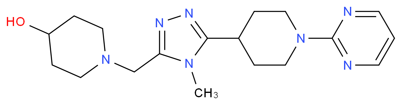 1-{[4-methyl-5-(1-pyrimidin-2-ylpiperidin-4-yl)-4H-1,2,4-triazol-3-yl]methyl}piperidin-4-ol_Molecular_structure_CAS_)