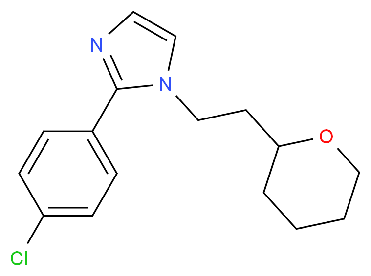 2-(4-chlorophenyl)-1-[2-(tetrahydro-2H-pyran-2-yl)ethyl]-1H-imidazole_Molecular_structure_CAS_)