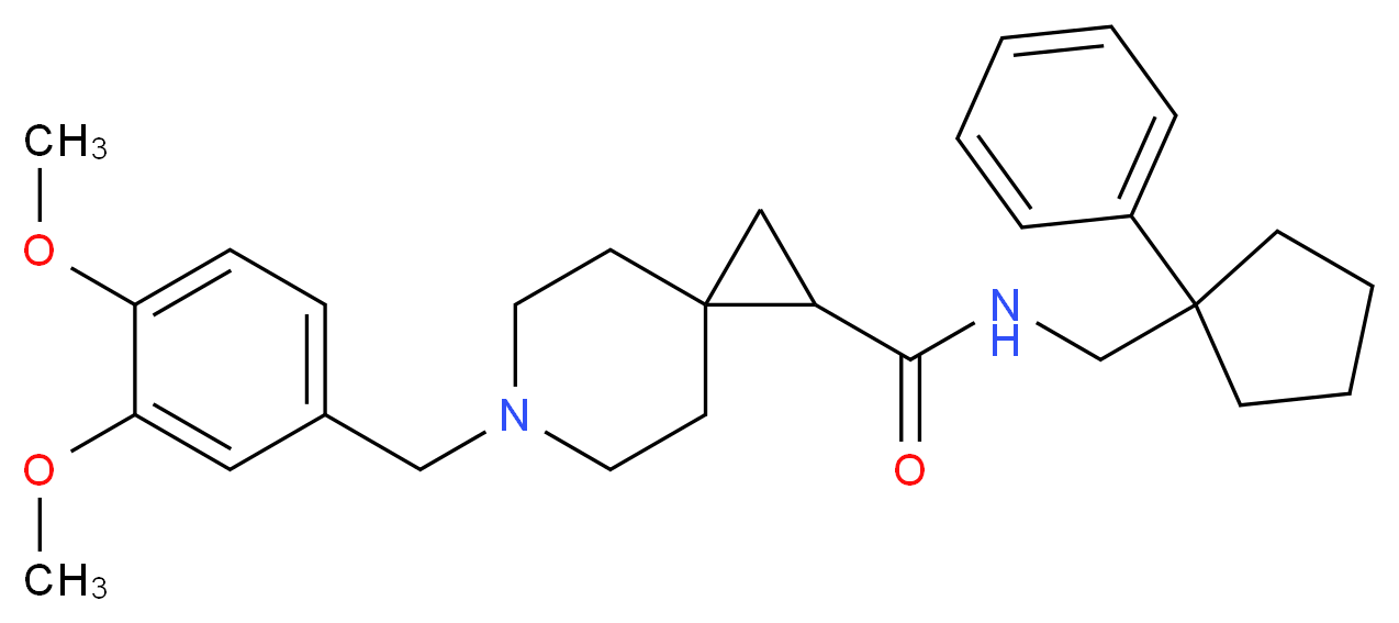 6-(3,4-dimethoxybenzyl)-N-[(1-phenylcyclopentyl)methyl]-6-azaspiro[2.5]octane-1-carboxamide_Molecular_structure_CAS_)