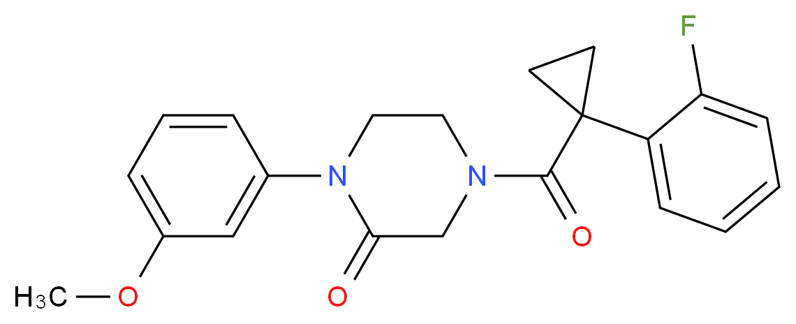4-{[1-(2-fluorophenyl)cyclopropyl]carbonyl}-1-(3-methoxyphenyl)-2-piperazinone_Molecular_structure_CAS_)