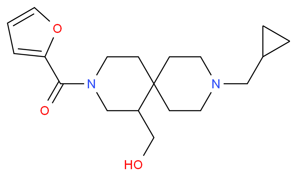 [9-(cyclopropylmethyl)-3-(2-furoyl)-3,9-diazaspiro[5.5]undec-1-yl]methanol_Molecular_structure_CAS_)