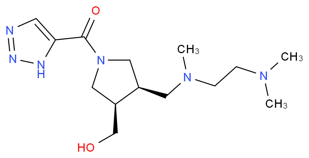 [(3R*,4R*)-4-{[[2-(dimethylamino)ethyl](methyl)amino]methyl}-1-(1H-1,2,3-triazol-5-ylcarbonyl)-3-pyrrolidinyl]methanol_Molecular_structure_CAS_)